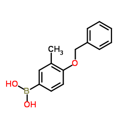 4-苄氧基-3-甲基苯硼酸结构式