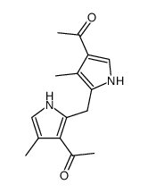 1,1'-(4,4'-dimethyl-2,5'-methanediyl-di-pyrrol-3-yl)-bis-ethanone结构式