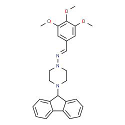 4-(9H-fluoren-9-yl)-N-(3,4,5-trimethoxybenzylidene)piperazin-1-amine Structure