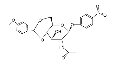 4-nitrophenyl 2-acetamido-2-deoxy-4,6-O-(4-methoxybenzylidene)-β-D-glucopyranoside结构式