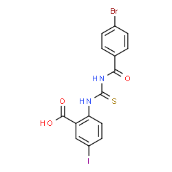 2-[[[(4-BROMOBENZOYL)AMINO]THIOXOMETHYL]AMINO]-5-IODO-BENZOIC ACID Structure