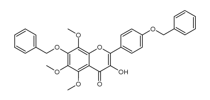7-benzyloxy-2-(4-benzyloxy-phenyl)-3-hydroxy-5,6,8-trimethoxy-chromen-4-one Structure