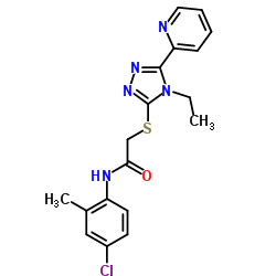 N-(4-Chloro-2-methylphenyl)-2-{[4-ethyl-5-(2-pyridinyl)-4H-1,2,4-triazol-3-yl]sulfanyl}acetamide Structure
