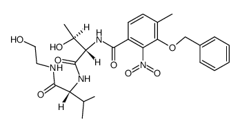 N-[N-(3-benzyloxy-4-methyl-2-nitro-benzoyl)-Ls-threonyl]-D-valine 2-hydroxy-ethylamide Structure