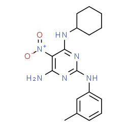 N~4~-cyclohexyl-N~2~-(3-methylphenyl)-5-nitropyrimidine-2,4,6-triamine Structure