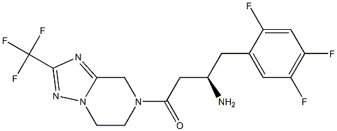 7-[(3R)-3-氨基-1-氧代-4-(2,4,5-三氟苯基)丁基]-5,6,7,8-四氢-2-(三氟甲基)-[1,2,4]三唑并[1,5-A]吡嗪结构式