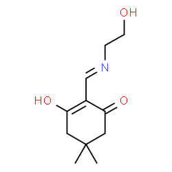 2-Cyclohexen-1-one, 3-hydroxy-2-[[(2-hydroxyethyl)imino]methyl]-5,5-dimethyl- (9CI)结构式