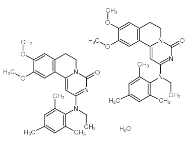 4H-Pyrimido(6,1-a)isoquinolin-4-one, 6,7-dihydro-9,10-dimethoxy-2-(eth yl(2,4,6-trimethylphenyl)amino)-, hydrate (2:1)结构式
