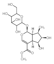 Cyclopenta(c)pyran-4-carboxylic acid, 1-(beta-D-glucopyranosyloxy)-1,4a,5,6,7,7a-hexahydro-5,6-dihydroxy-7-methyl-, methyl ester, (1S-(1alpha,4aalpha,5alpha,6alpha,7alpha,7aalpha))-结构式