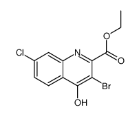 3-bromo-7-chloro-4-hydroxy-quinoline-2-carboxylic acid ethyl ester结构式
