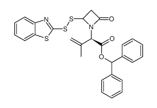 2-oxo-4-(benzothiazol-2-yl)dithio-α-isopropenyl-1-azetidine acetic acid benzhydryl ester结构式