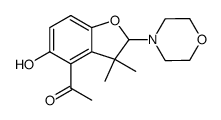 4-acetyl-2,3-dihydro-3,3-dimethyl-5-hydroxy-2-(1-morpholino)benzo(b)furan Structure