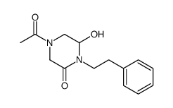4-acetyl-6-hydroxy-1-(2-phenylethyl)piperazin-2-one结构式