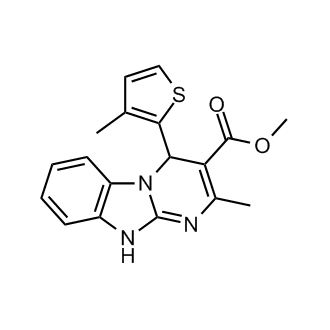 2-甲基-4-(3-甲基噻吩-2-基)-4,10-二氢苯并[4,5]咪唑[1,2-a]嘧啶-3-羧酸甲酯结构式