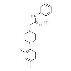 N-(2-BROMOPHENYL)-2-[4-(2,4-DIMETHYLPHENYL)PIPERAZINO]ACETAMIDE结构式