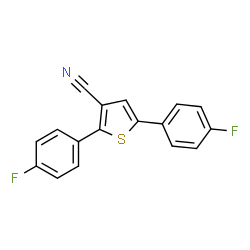 2,5-二(4-氟苯基)噻吩-3-甲腈结构式