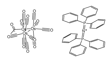 [bis(triphenylphosphine)nitrogen(1+)]][Os3(η1-C(O)(Me))(CO)11]结构式