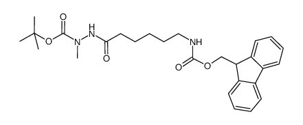 N-[(tert-butoxy)-N-methylcarbonylamino]-6-[(fluoren-9-ylmethoxy)carbonylamino]hexanamide结构式