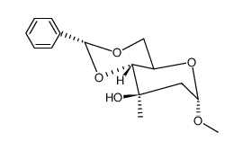 methyl 4,6-O-benzylidene-2-deoxy-3-C-methyl-α-D-arabino-hexopyranoside结构式