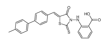 2-{5-[1-(4'-methylbiphenyl-4-yl)methylidene]-4-oxo-2-thioxothiazolidin-3-ylamino}benzoic acid Structure
