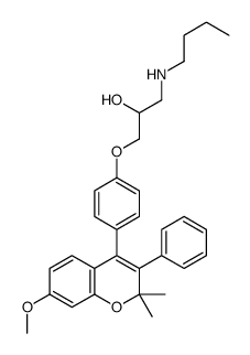 1-(butylamino)-3-[4-(7-methoxy-2,2-dimethyl-3-phenylchromen-4-yl)phenoxy]propan-2-ol结构式