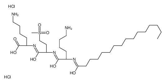 (2S)-6-amino-2-[[(2S)-2-[[(2S)-6-amino-2-(hexadecanoylamino)hexanoyl]amino]-4-methylsulfonylbutanoyl]amino]hexanoic acid,dihydrochloride Structure