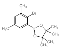 2-(2-溴-3,5-二甲基苯基)-4,4,5,5-四甲基-1,3,2-二噁硼烷结构式