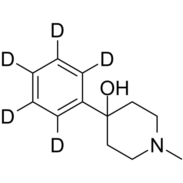 1-Methyl-4-phenyl-4-piperidinol-d5 Structure
