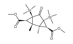 1,2-dimethyl-5-oxo-4,6-di(trimethylsilyl)-trans-tricyclo[4.1.0.02,4]heptane-3-endo-7-exo-dicarboxylic acid dimethyl ester结构式