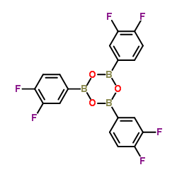 2,4,6-三(3,4-二氟苯基)环硼氧烷结构式