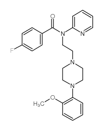 4-氟-N-(2-[4-(2-甲氧苯基)1-哌嗪基]乙基)-N-(2-吡啶基)苯酰胺二盐酸结构式
