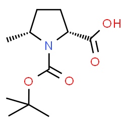 (2R,5R)-1-(叔丁氧基羰基)-5-甲基吡咯烷-2-羧酸结构式