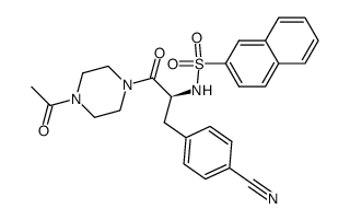 (S)-naphthalene-2-sulfonic acid [2-(4-acetyl-piperazinyl)-1-(4-cyanobenzyl)-2-oxo-ethyl]-amide Structure