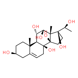 (14β,17S,20S)-Pregn-5-ene-3β,8,11α,12β,14,17,20-heptol structure