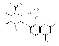 4-甲基伞形酮-beta-d-葡萄糖苷酸三水合物结构式