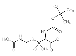 (S)-3-((乙酰胺甲基)硫代)-2-((叔丁氧基羰基)氨基)-3-甲基丁酸结构式