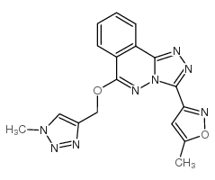 3-(5-甲基-3-异噁唑基)-6-[(1-甲基-1H-1,2,3-三氮唑-4-基)甲氧基][1,2,4]三氮唑并[3,4-a]酞嗪结构式