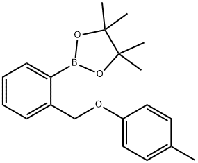 2-(4-甲基苯氧基甲基)苯硼酸频哪醇酯结构式