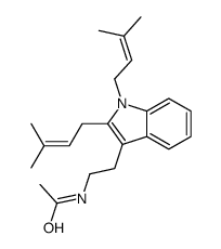 N-[2-[1,2-bis(3-methylbut-2-enyl)indol-3-yl]ethyl]acetamide结构式