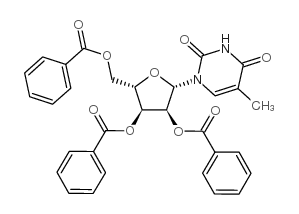 5-METHYL-1-(2'', 3'', 5''-TRI-O-BENZOYL-β-L-RIBOFURANOSYL)URACIL Structure