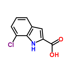 7-氯-1H-吲哚-2-羧酸结构式