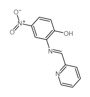 Phenol,4-nitro-2-[(2-pyridinylmethylene)amino]- Structure