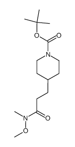N-methoxy-N-methyl-3-(1-(tert-butoxycarbonyl)piperidin-4-yl)propionamide结构式