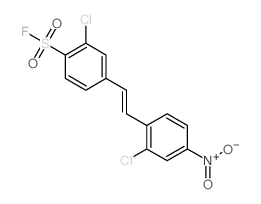 Benzenesulfonylfluoride, 2-chloro-4-[2-(2-chloro-4-nitrophenyl)ethenyl]- structure