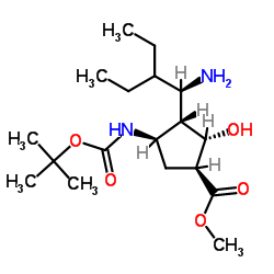 (1S,2S,3S,4R)-3-[(1S)-1-Amino-2-ethylbutyl]-4-[[(1,1-dimethylethoxy)carbonyl]amino]-2-hydroxy-cyclopentanecarboxylic acid methyl ester picture