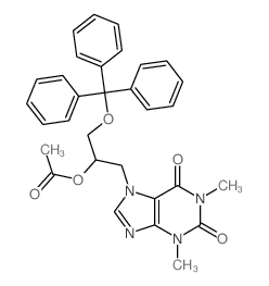 1H-Purine-2,6-dione,7-[2-(acetyloxy)-3-(triphenylmethoxy)propyl]-3,7-dihydro-1,3-dimethyl-结构式