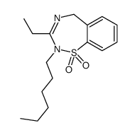 3-ethyl-2-hexyl-5H-1λ6,2,4-benzothiadiazepine 1,1-dioxide Structure