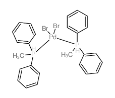 Palladium,dibromobis(methyldiphenylphosphine)-, (SP-4-1)- Structure