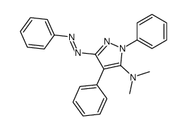 N,N-dimethyl-2,4-diphenyl-5-phenyldiazenylpyrazol-3-amine结构式