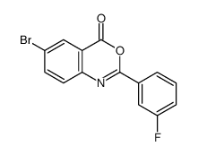 6-bromo-2-(3-fluorophenyl)-3,1-benzoxazin-4-one结构式